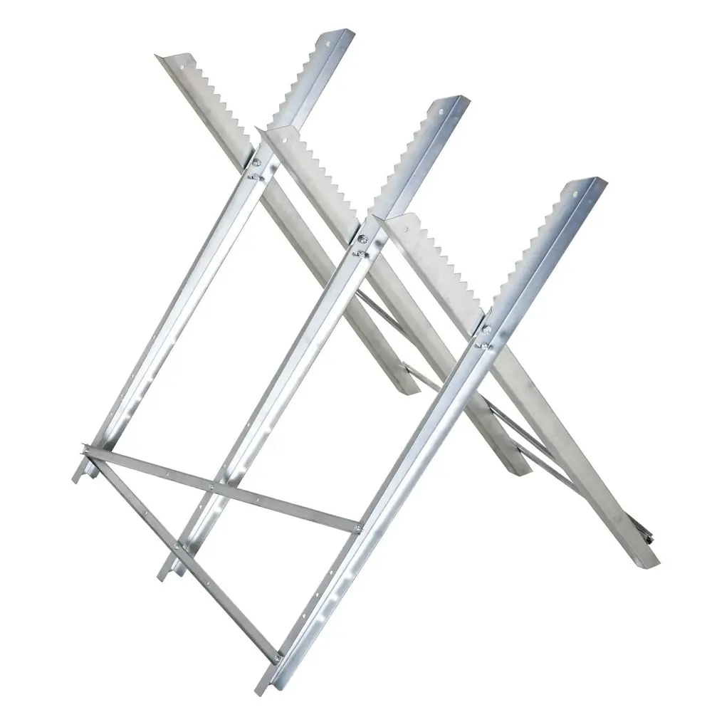 Sågbock Silver Metall för Brännved 83 x 83 x 79 Cm