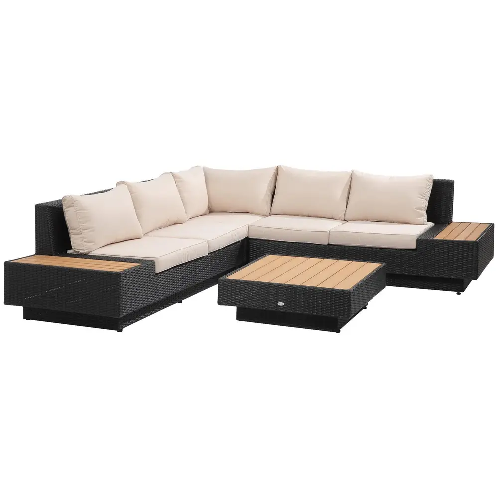 Loungegrupp i Aluminium 4 Personer Utemöbel med Soffa