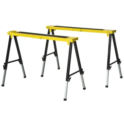 Hopfällbar Arbetsbock 2-Pack Stål 100 x 49 x 62–90 cm