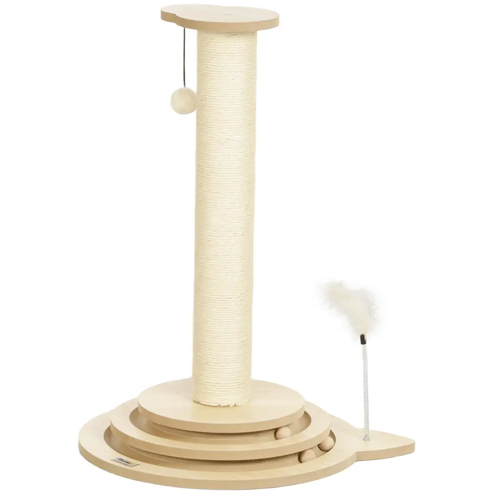 Klöspelare Klösmöbel Ek av Sisal och Trä för Katter 69 Cm
