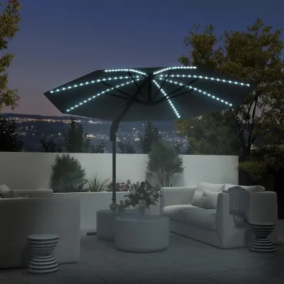 Aluminium Fribärande Parasoll LED Solar Ø300 cm