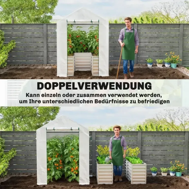 Tomatväxthus med Drivbänk Vit Pe-plast