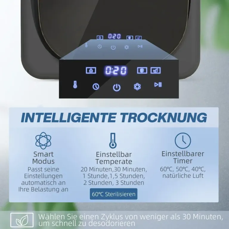 Torktumlare med UV-Desinfektion Kompakt 4 kg Kapacitet Mini Stål