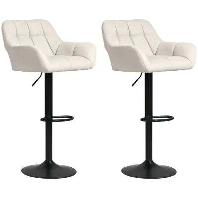 Set 2 Barstolar Retrodesign Höjdjusterbar Konstläder