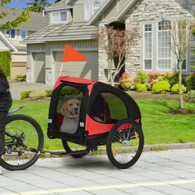 Hundcykelvagn Röd av Oxford Tyg 140 x 71 x 83 cm