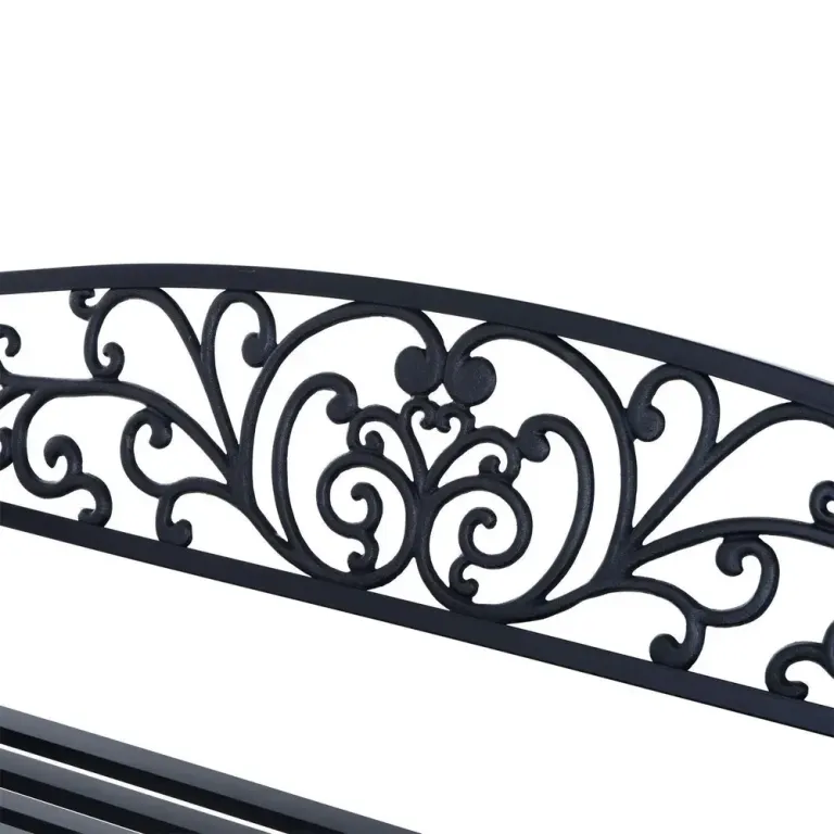 Trädgårdsbänk Svart Metall 127 x 60 x 85 cm