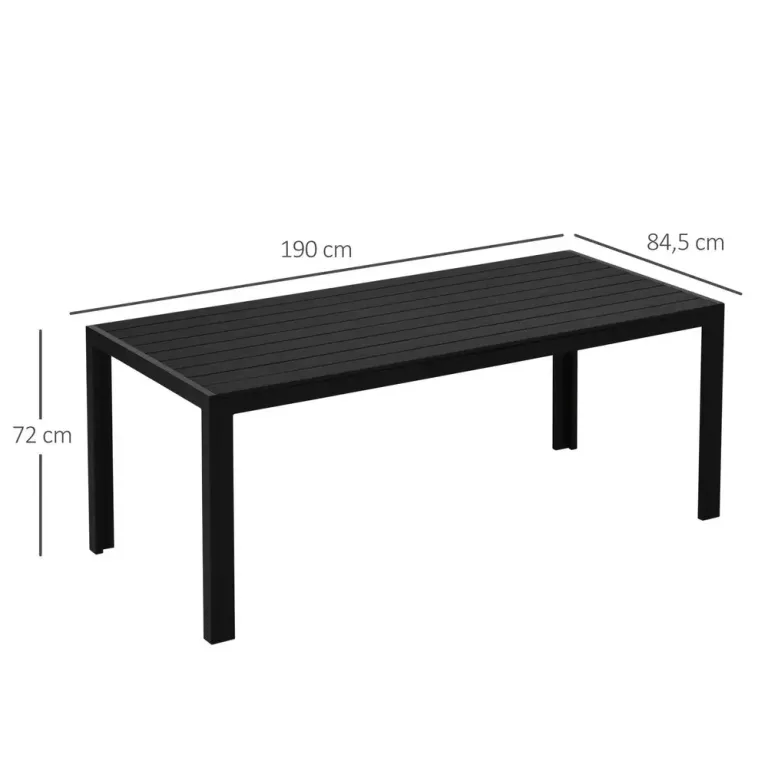 Trädgårdsbord Svart Trä-plast 120 x 70 cm