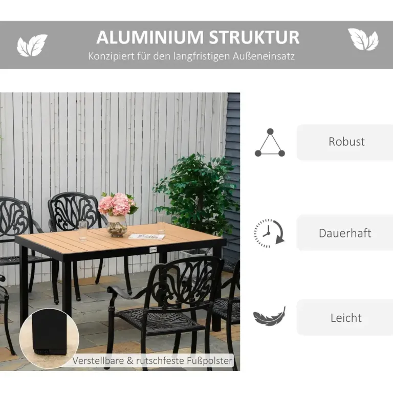 Trädgårdsbord i Komposit 6 Personer Stort 140 x 90 x 74 cm