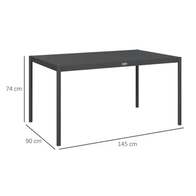 Trädgårdsbord Uteplatsbord Mörkgrå Aluminium Svart