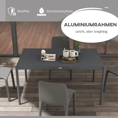 Trädgårdsbord Uteplatsbord Mörkgrå Aluminium Svart