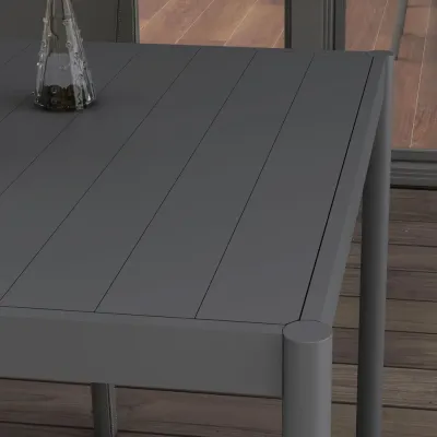 Trädgårdsbord Uteplatsbord Mörkgrå Aluminium Svart
