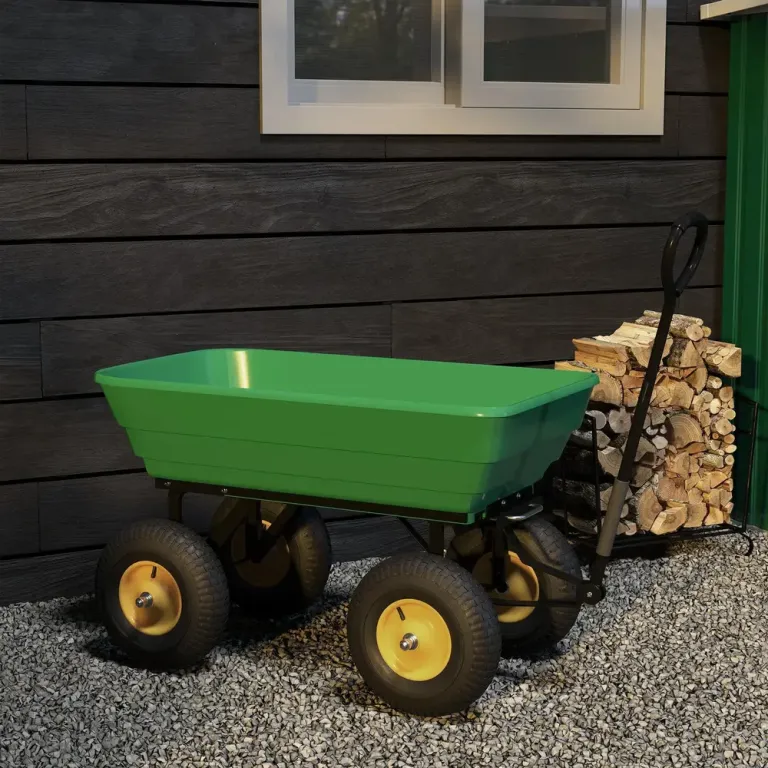 Trädgårdskärra Hållbar Mörkgrön Plast och Gård Trädgårdsvagn