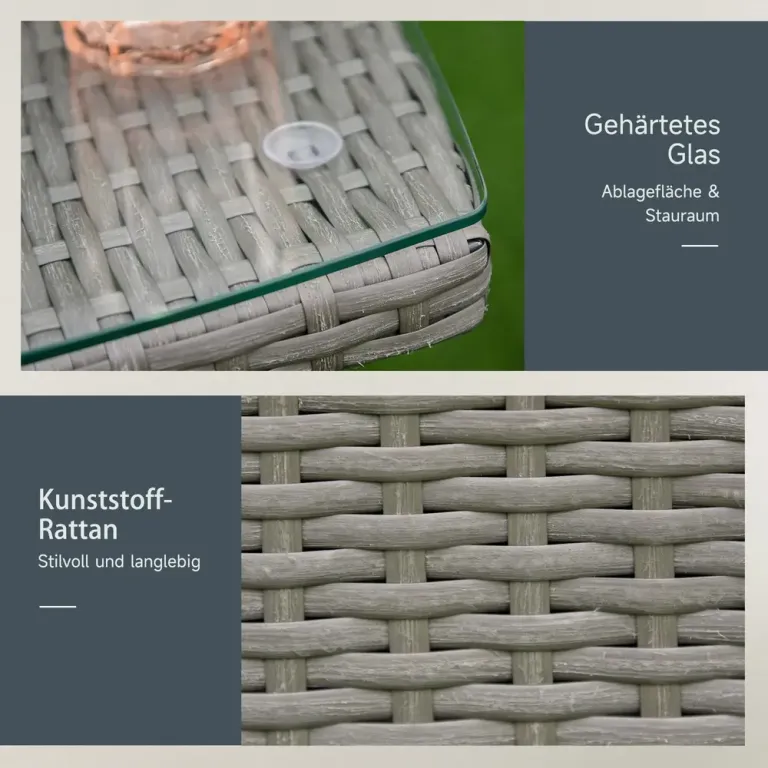 Trädgårdsmöbelset Rotting med Sidobord Stolar Rottinglook