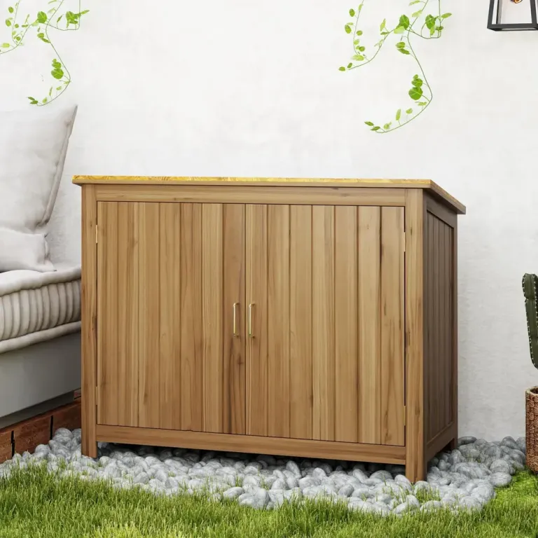 Trädgårdsskåp 2 Hyllor Brun 110x50x85 cm