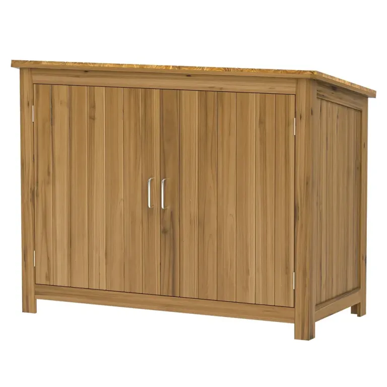 Trädgårdsskåp 2 Hyllor Brun 110x50x85 cm