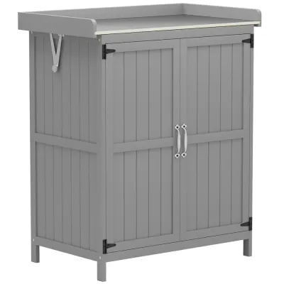 Trädgårdsskåp och Redskapsskåp med Arbetsyta och Dubbla Kompakt