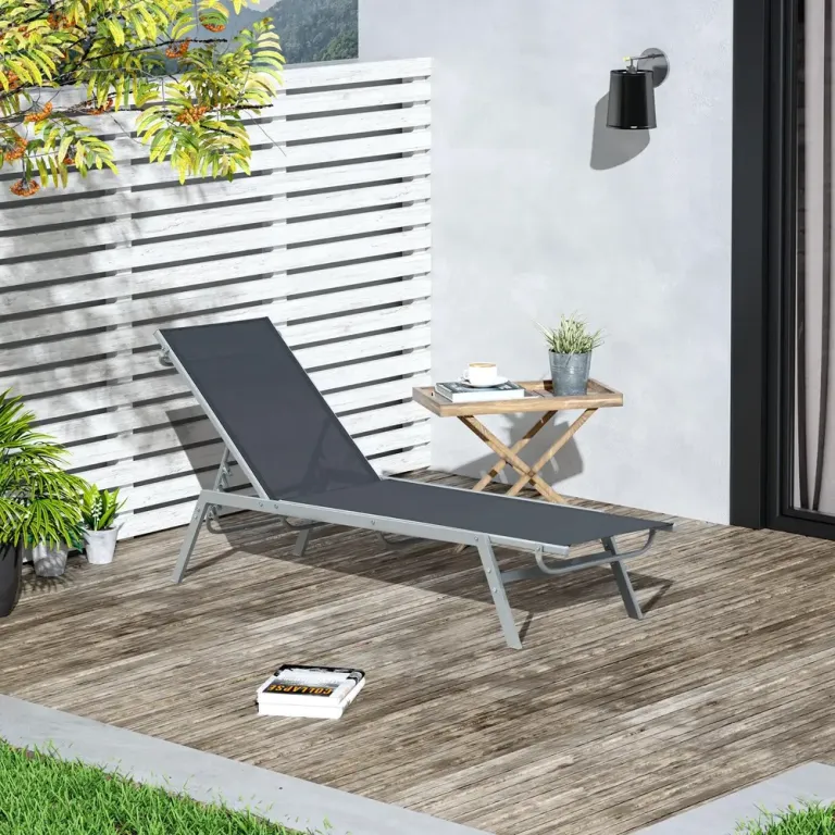Trädgårdssolstol Relaxstol 5-Nivå Ryggstöd 170 x 58 x 97 cm