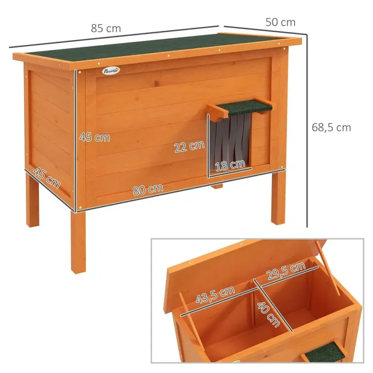 Katthus för Utomhusbruk, Orange Isolerat Väderbeständigt Grön