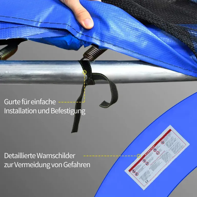 Kantskydd för Studsmatta Ø366 cm, Blått Trampoline