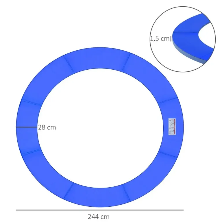 Kantskydd för Studsmatta Ø244 cm, Blått
