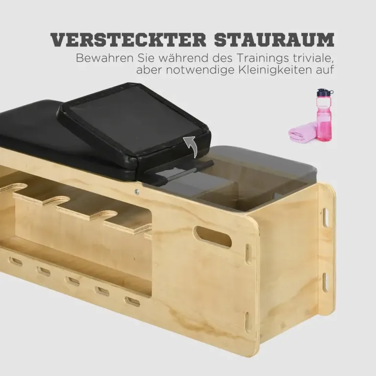 Träningsbänk Natur Svart Trä för Hemmaträning och Styrka Justerbar