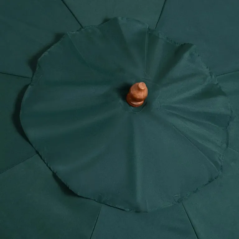 Träparasoll med Dubbel Vev Ø250 cm, Mörkgrön