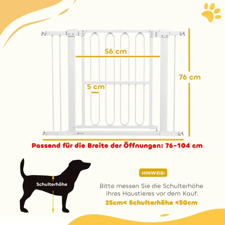 Trappgrind/hundgrind utan Borrning Justerbar 76–104 cm