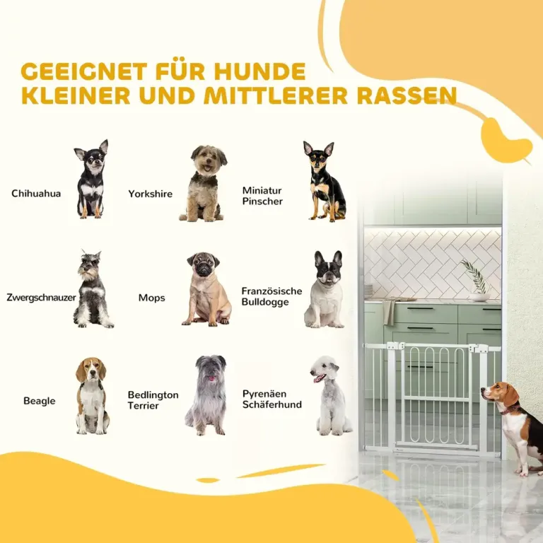 Trappgrind/hundgrind utan Borrning Justerbar 76–104 cm