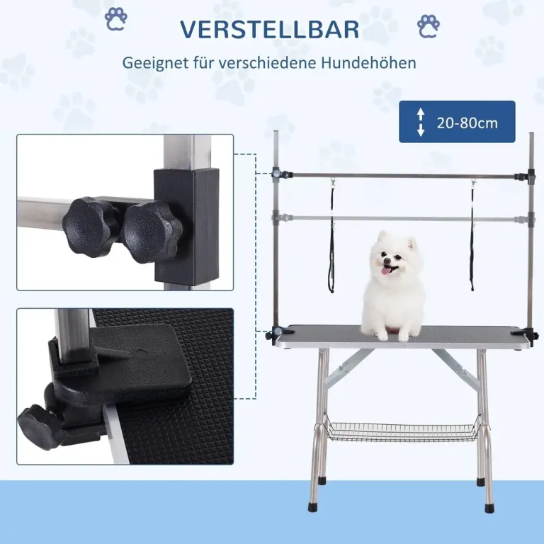 Trimbord Djurskötselbord Höjdjusterbart Cm Hund Husdjursskötsel