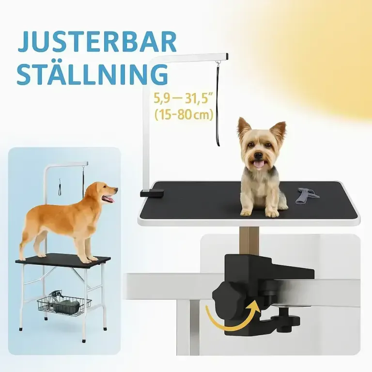 Trimbord för Hund, Svart Husdjursskötsel Vikbar