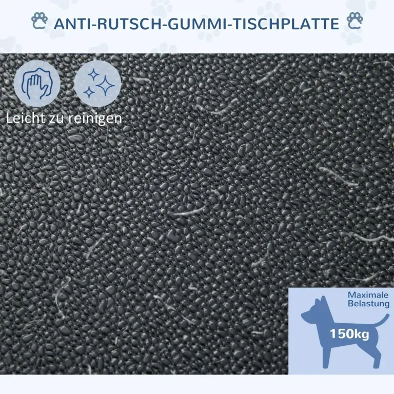Trimbord Hundklippningsbord Svart Metall och Gummi Husdjursskötsel