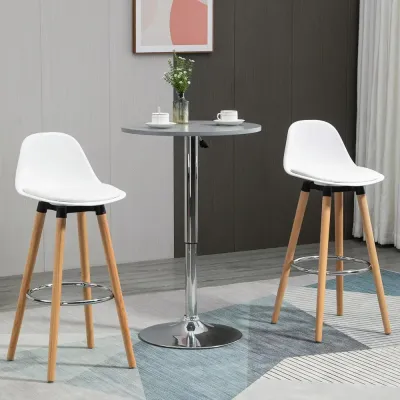 Barstolar Köksstolar Set om 2 Vit 38,5 x 42,5 x 91 cm