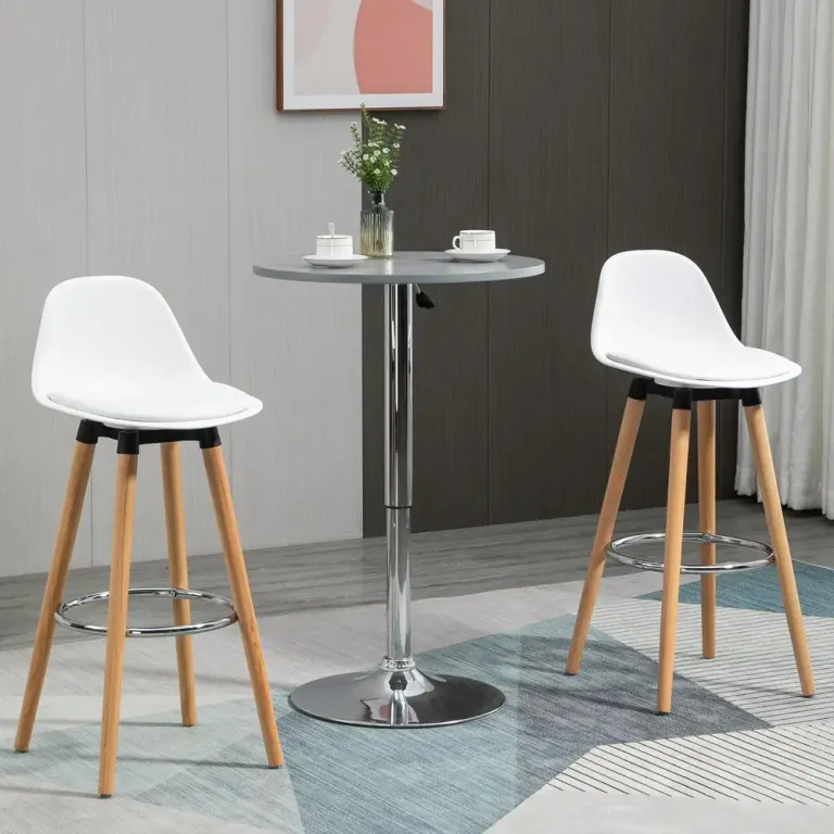 Barstolar Köksstolar Set om 2 Vit 38,5 x 42,5 x 91 cm