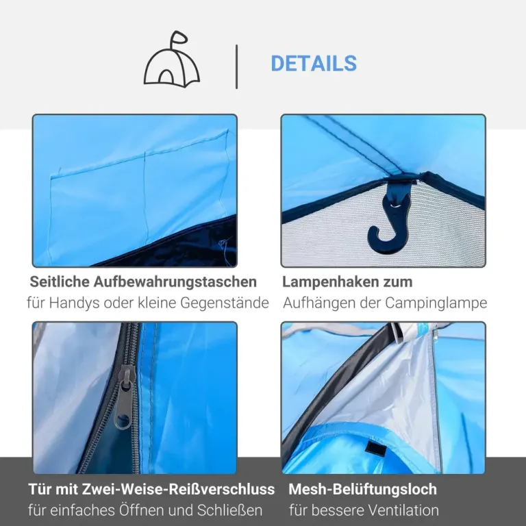 Tunneltält Campingtält Ljusblå Personer