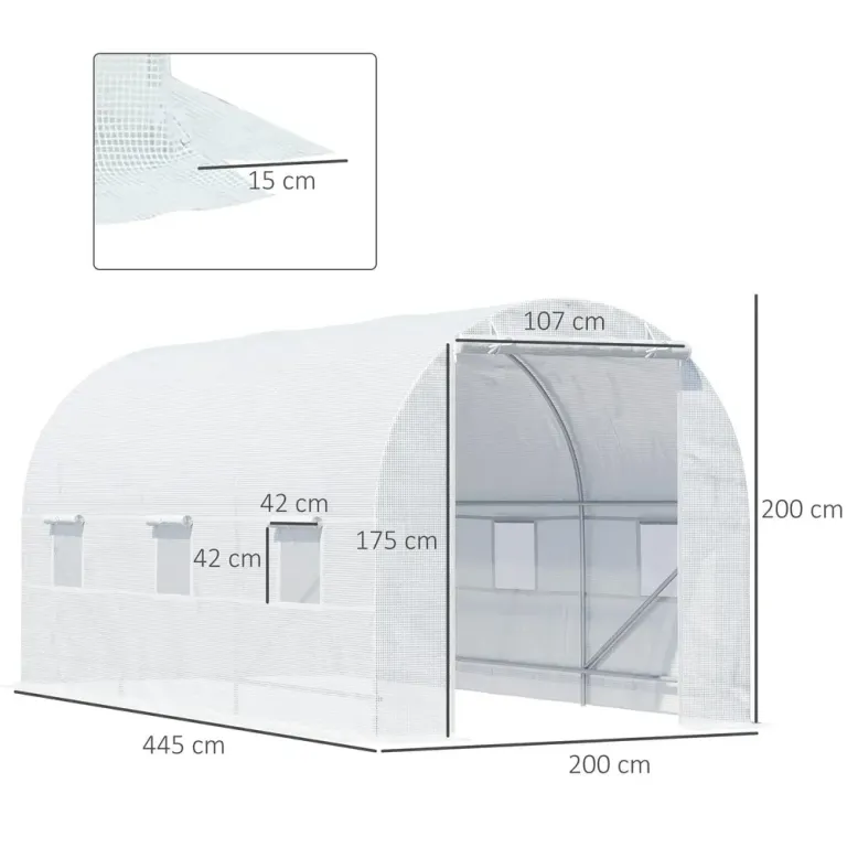 Tunnelväxthus Grön Förlängd Metallram