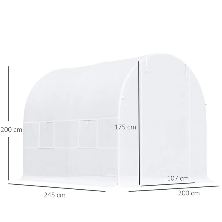 Tunnelväxthus Grön Plast 245 x 200 x 200 cm