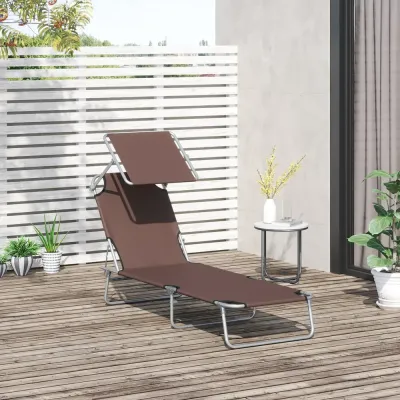 Solstol Brun Metall 187 x 58 x 36 cm