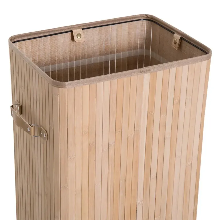 Tvättkorg Natur Bambu och Tyg Lock Påse