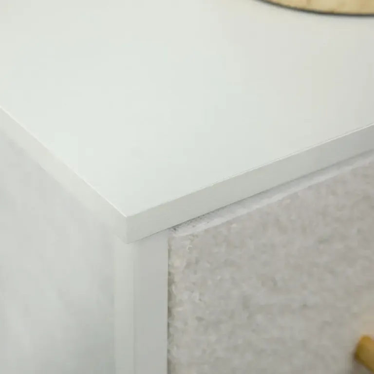 Tyg Byrå 9 Lådor Stålram Elegant Mångsidig Vit Tyglådor Sherpatyg
