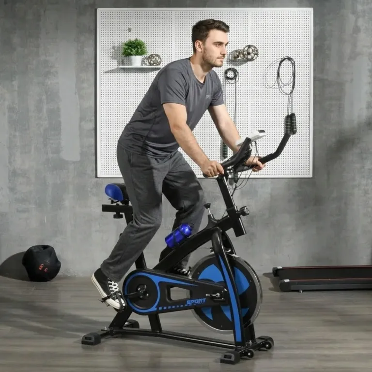 Tyst Motionscykel med Motstånd Pulssensor och Monitor Blå