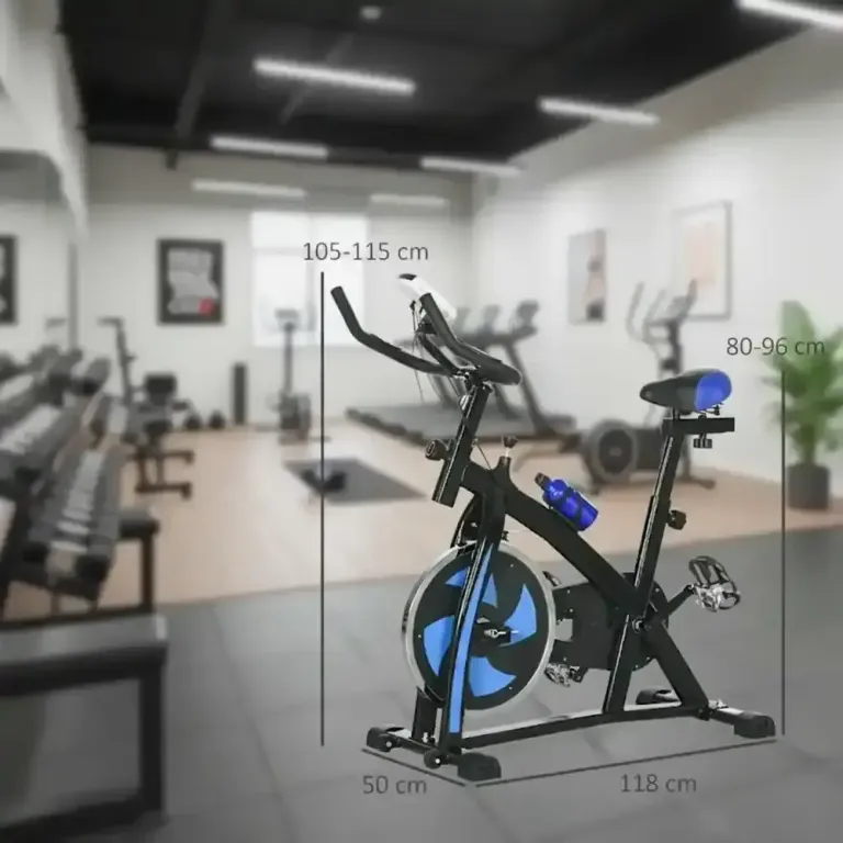 Tyst Motionscykel med Motstånd Pulssensor och Monitor Blå