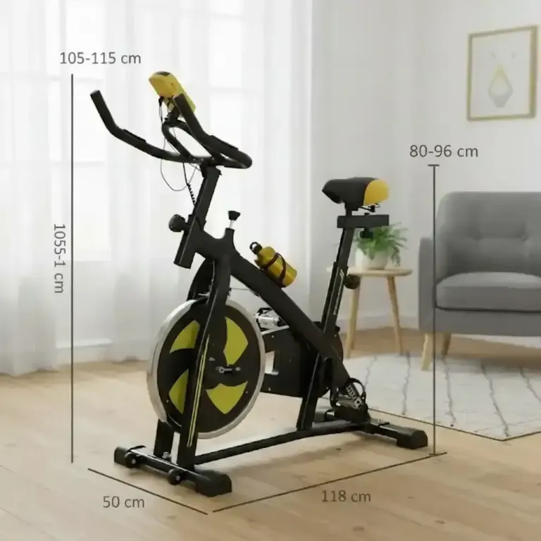 Tyst Motionscykel med Motstånd Pulssensor och Monitor Gul