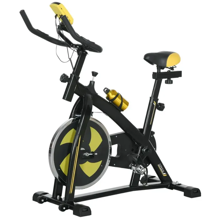 Tyst Motionscykel med Motstånd Pulssensor och Monitor Gul