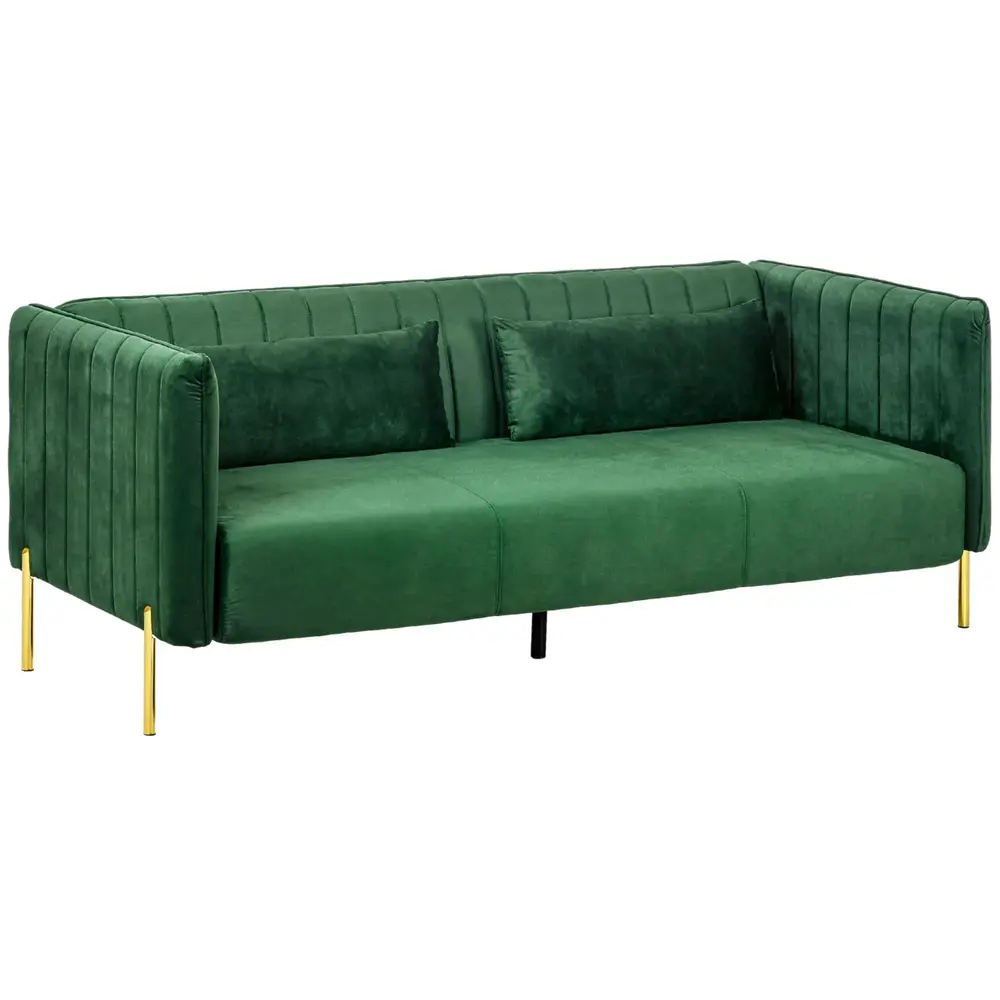 3-sits Soffa 2 Kuddar Sammetslook 195 x 88 x 76 Cm