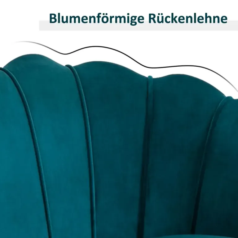 Soffa Loveseat 2-Sits Mörkgrön 130 x 77 x 77 cm