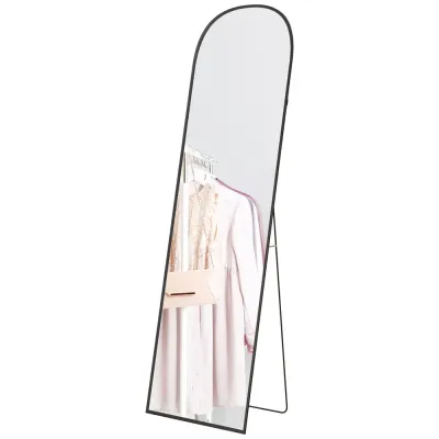 Fullängdsspegel Modern Design Svart 50 x 1,5 x 161,5 cm