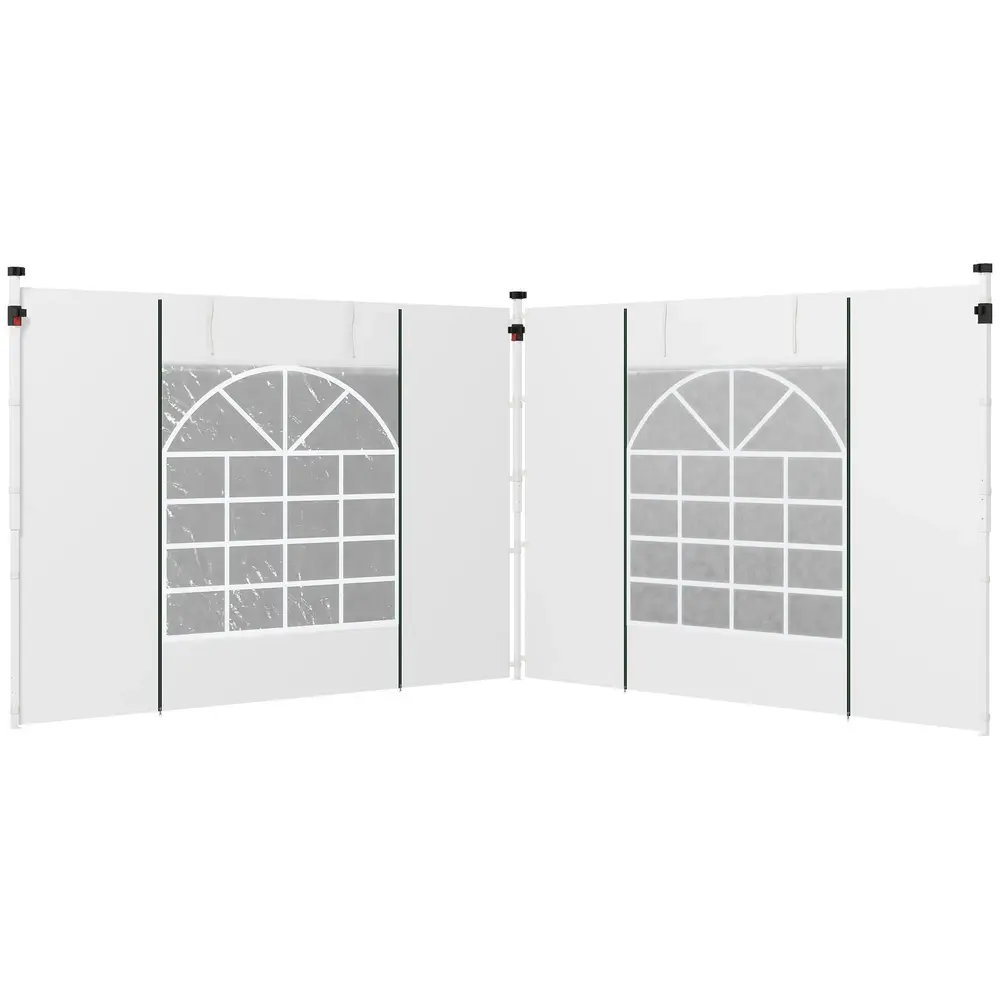 Paviljonggardiner 2-pack med Fönster och Dörrar för 3 x 3 M