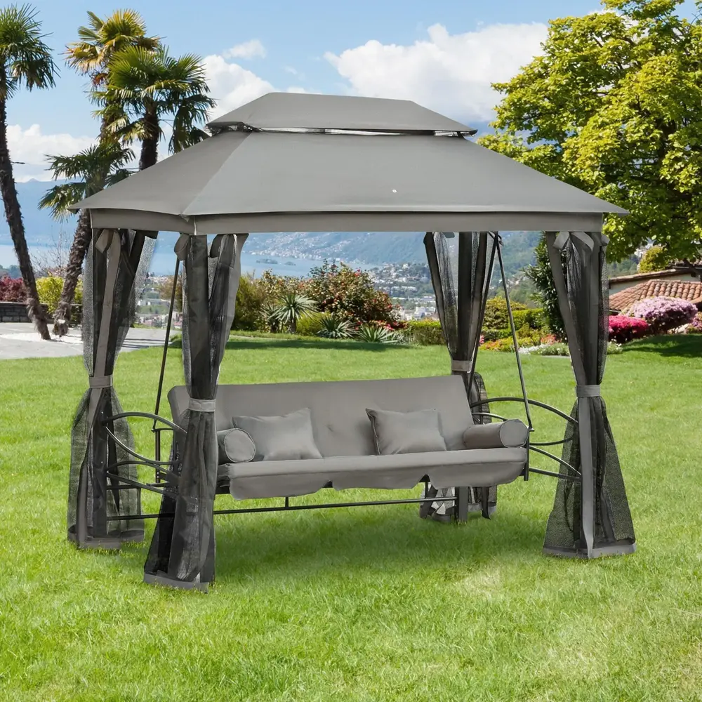 Stor Hammock med Sidoväggar 3-Sitsig 256 x 172 x 248 Cm