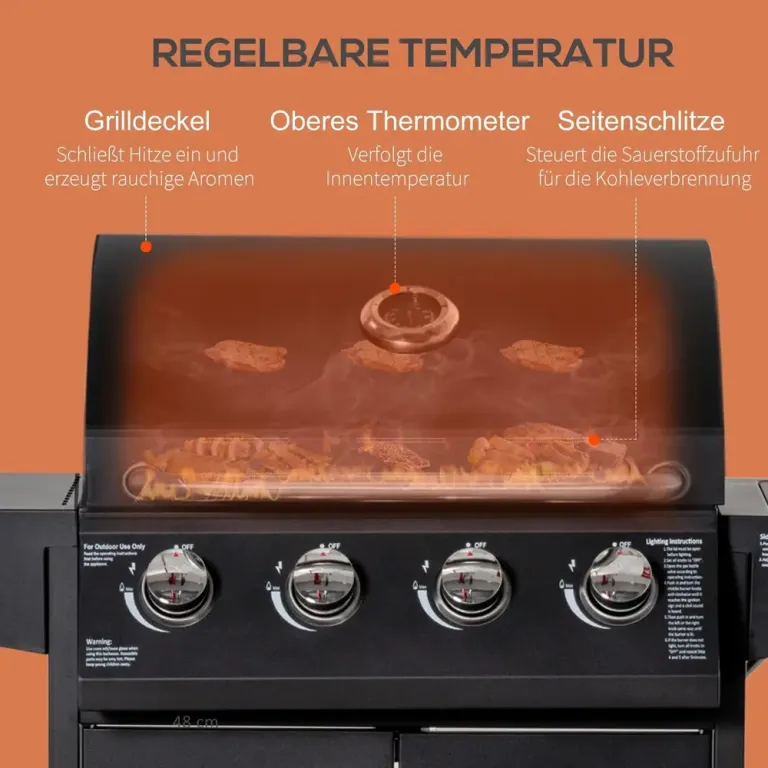 Gasolgrill Bbq 3 Brännare À 3 Kw 132,4 x 55 x 109 cm