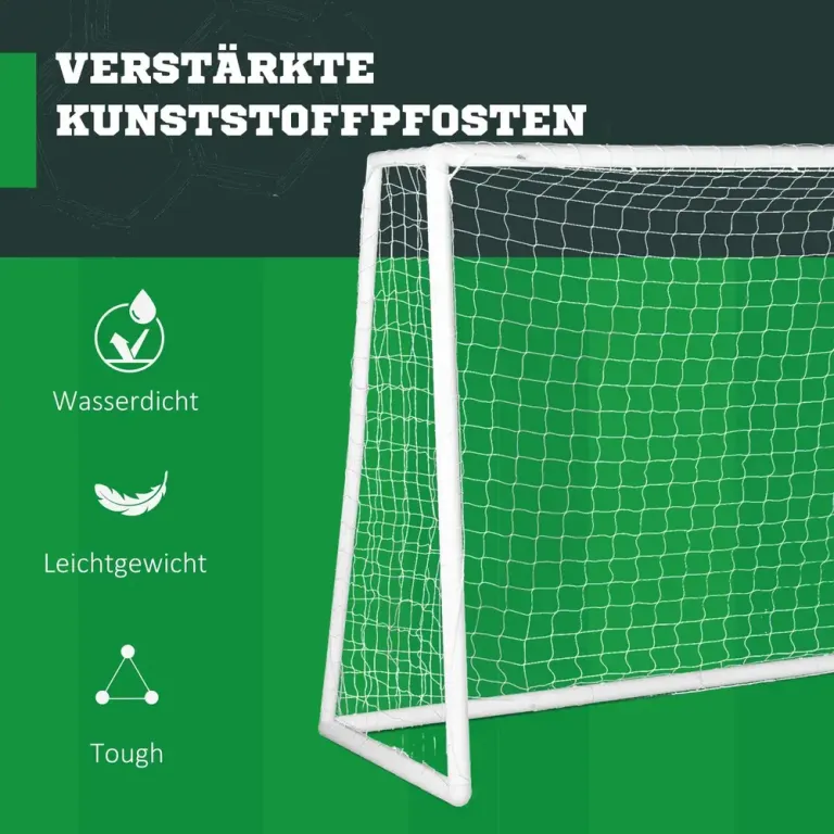 Fotbollsmål med Nät och Markpinnar 300 x 120 x 200 cm